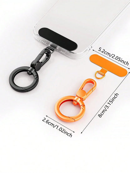 360° Rotating Stainless Steel Lanyard Clip For Phone Cases, Ultra-Thin Spring Coil Hook, Metal Ring Buckle, Card Phone Case Patch, Mobile Phone Chain, Ideal Birthday Gift Gifts For Mother, Family, Fri