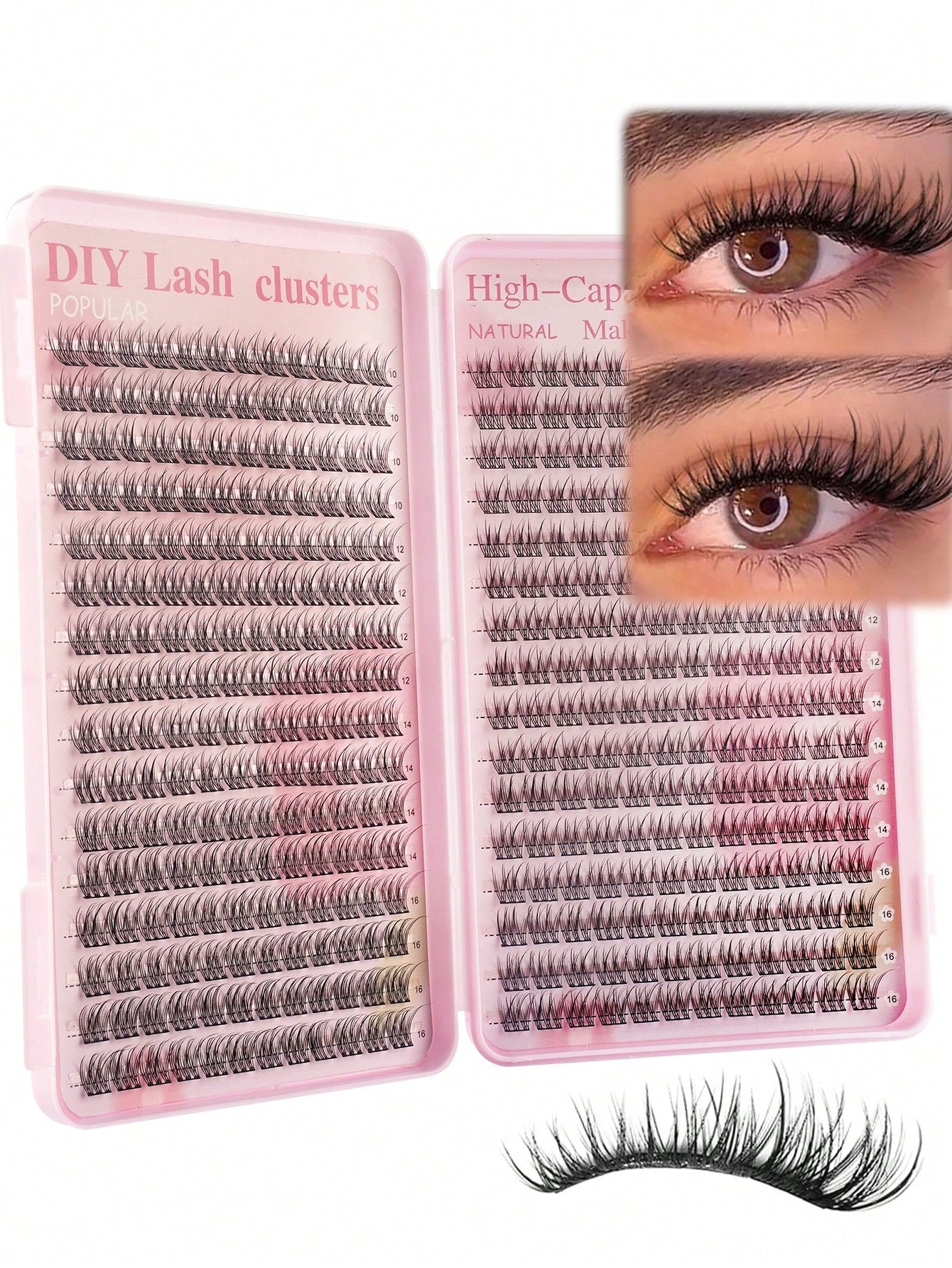 384pcs Single Eyelash Extensions, Eyelash Tray, Cluster False Eyelashes, DIY Home Eyelash Extensions, Cluster False Eyelashes, Single False Eyelashes, False Eyelashes, Natural Eyelashes Vs Thick Eyela