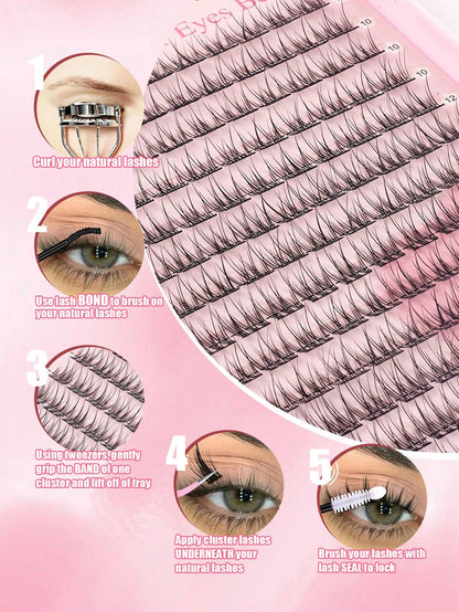 384pcs Single Eyelash Extensions, Eyelash Tray, Cluster False Eyelashes, DIY Home Eyelash Extensions, Cluster False Eyelashes, Single False Eyelashes, False Eyelashes, Natural Eyelashes Vs Thick Eyela