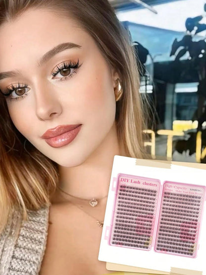 384pcs Single Eyelash Extensions, Eyelash Tray, Cluster False Eyelashes, DIY Home Eyelash Extensions, Cluster False Eyelashes, Single False Eyelashes, False Eyelashes, Natural Eyelashes Vs Thick Eyela