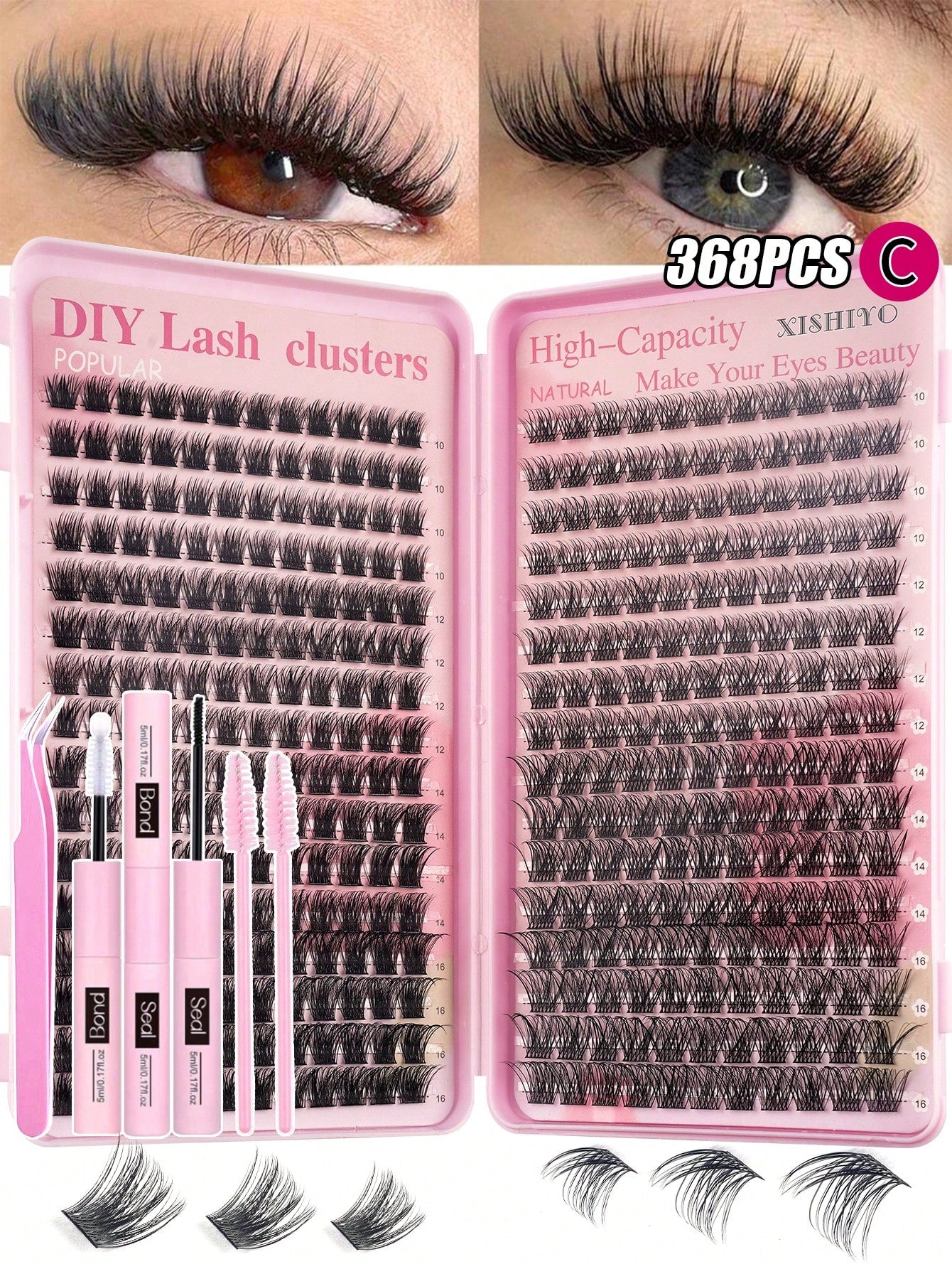 384pcs Single Eyelash Extensions, Eyelash Tray, Cluster False Eyelashes, DIY Home Eyelash Extensions, Cluster False Eyelashes, Single False Eyelashes, False Eyelashes, Natural Eyelashes Vs Thick Eyela