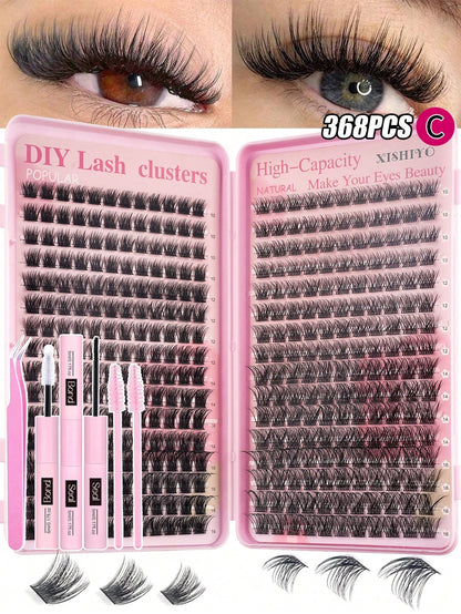 384pcs Single Eyelash Extensions, Eyelash Tray, Cluster False Eyelashes, DIY Home Eyelash Extensions, Cluster False Eyelashes, Single False Eyelashes, False Eyelashes, Natural Eyelashes Vs Thick Eyela