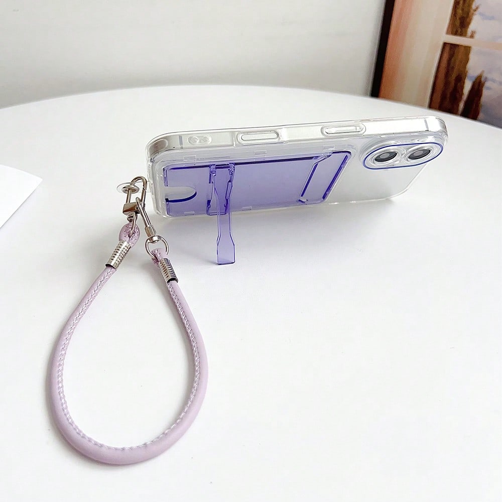 3D Card Holder TPU Phone Case Soft Shell With Stand And Leather Chain, Can Hold Cards, Can Hold Coins, Anti-Drop, Anti-Sweat, Anti-Fingerprint, Wear-Resistant, Non-Fading, Compatible With Iphone 17pro