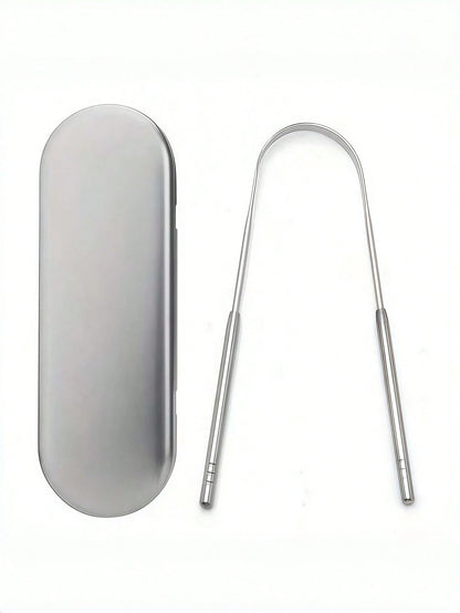 3pcs/2pcs Set Stainless Steel Tongue Scraper, For Removing Tongue Coating & Reducing Bad Breath, Oral Hygiene Tool, Easy To Use Oral Cleaning Kit