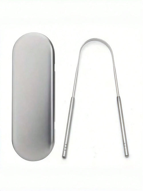 3pcs/2pcs Set Stainless Steel Tongue Scraper, For Removing Tongue Coating & Reducing Bad Breath, Oral Hygiene Tool, Easy To Use Oral Cleaning Kit