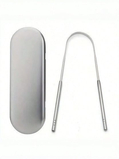 3pcs/2pcs Set Stainless Steel Tongue Scraper, For Removing Tongue Coating & Reducing Bad Breath, Oral Hygiene Tool, Easy To Use Oral Cleaning Kit