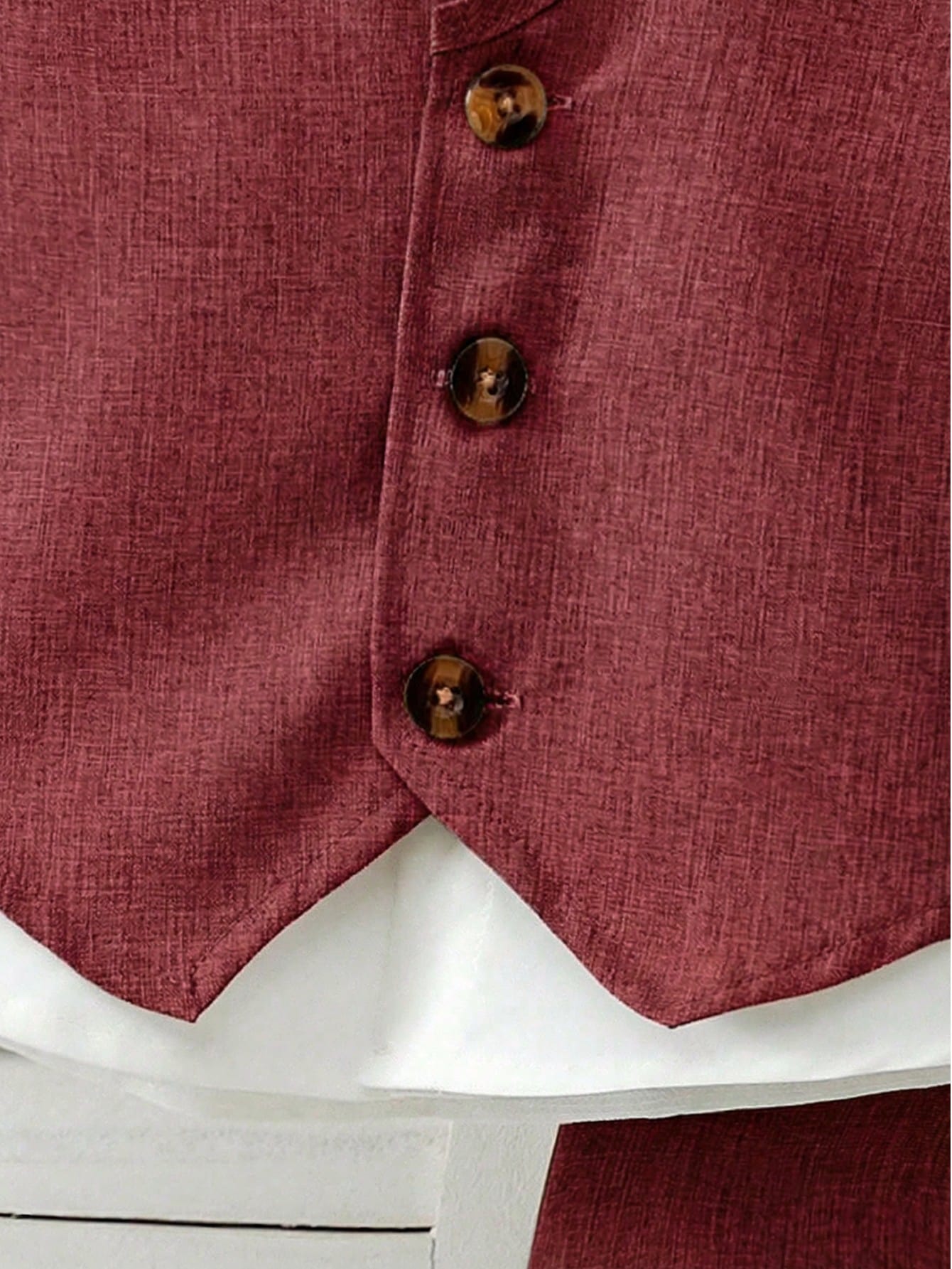 3pcs Baby Boy Burgundy Suit,Summer Casual Elegant Wedding Guest Outfit,Sleeveless V Neck Vest,Bow Tie&Shorts Set,Toddler Formal Wear Ring Bearer Suit