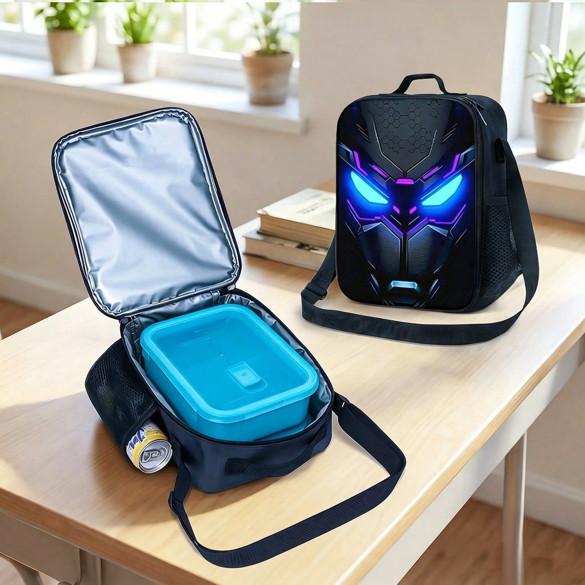 3PCS Cool Mecha Backpack Set, Large Capacity School Bag With Matching Lunch Bag & Pencil Case, Durable Lightweight Bookbag, Daily Use, And Gift