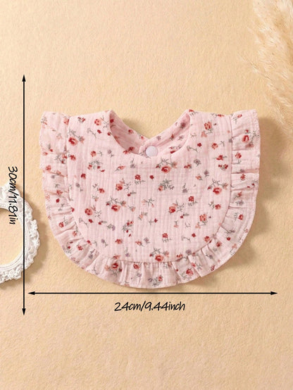 3PCS Gauze Printed Cute Baby Bibs, Soft Skin-Friendly Baby Drool Cloths, Suitable For Daily Use