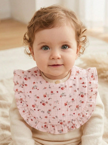 3PCS Gauze Printed Cute Baby Bibs, Soft Skin-Friendly Baby Drool Cloths, Suitable For Daily Use