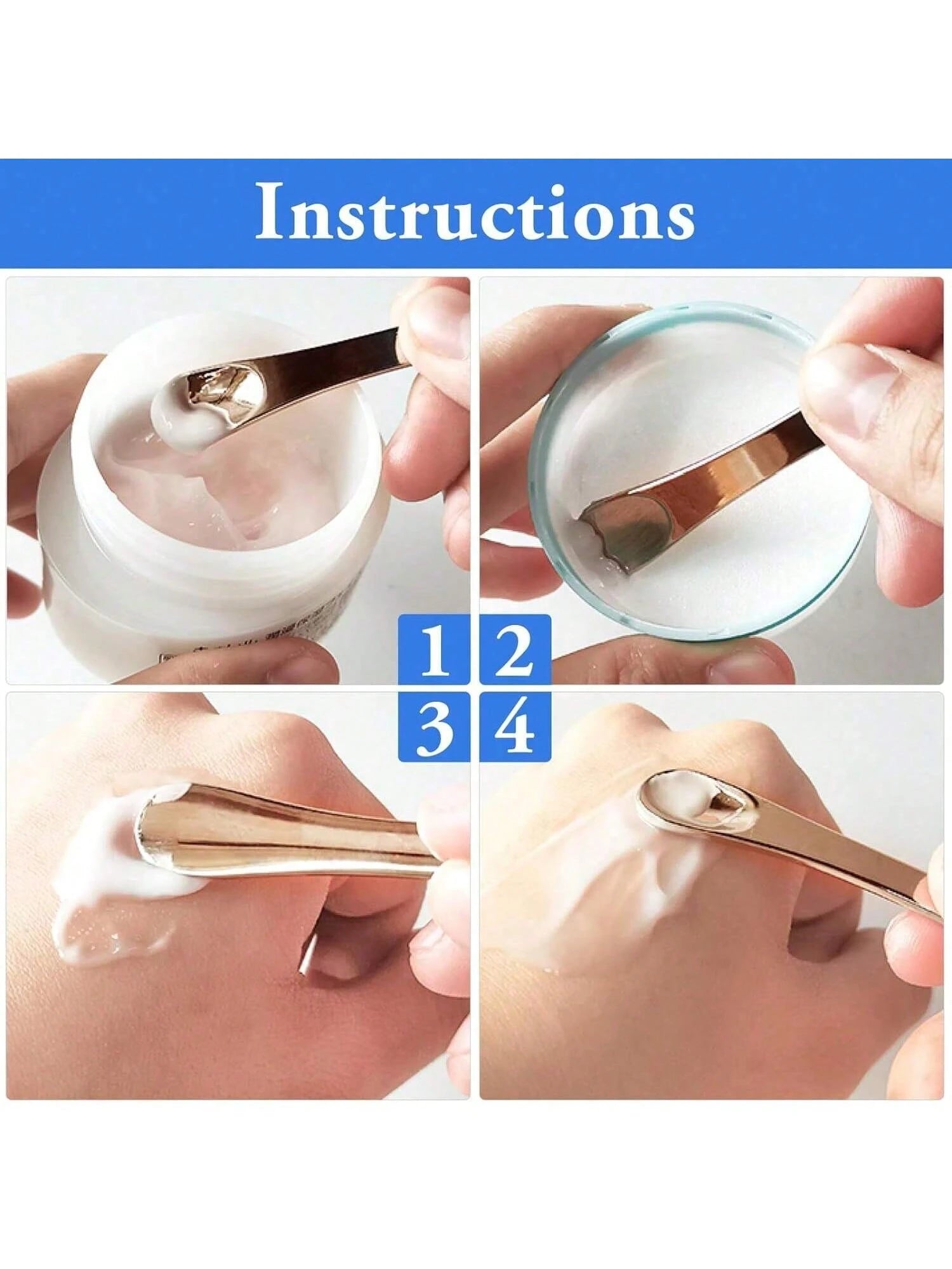 3pcs Metal Eye Cream Applicator Set, Eye Roller Massage Wand And Makeup Cream Spoon, Facial Massager For Reducing Puffiness, Wrinkles And Dark Circles