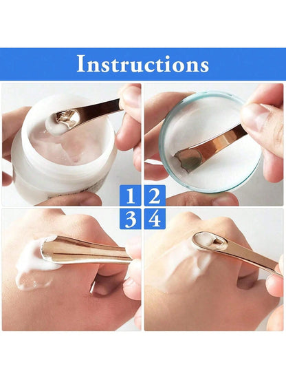 3pcs Metal Eye Cream Applicator Set, Eye Roller Massage Wand And Makeup Cream Spoon, Facial Massager For Reducing Puffiness, Wrinkles And Dark Circles