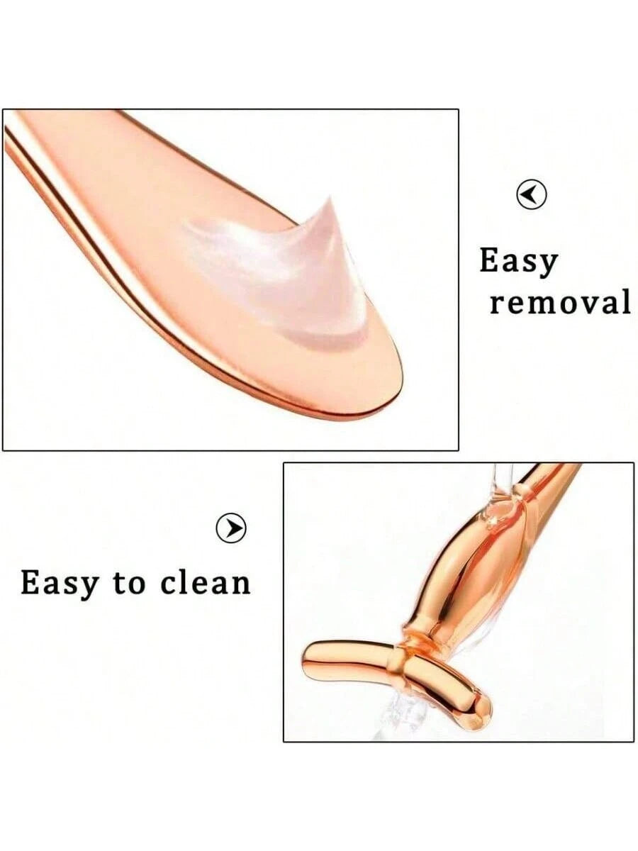 3pcs Metal Eye Cream Applicator Set, Eye Roller Massage Wand And Makeup Cream Spoon, Facial Massager For Reducing Puffiness, Wrinkles And Dark Circles