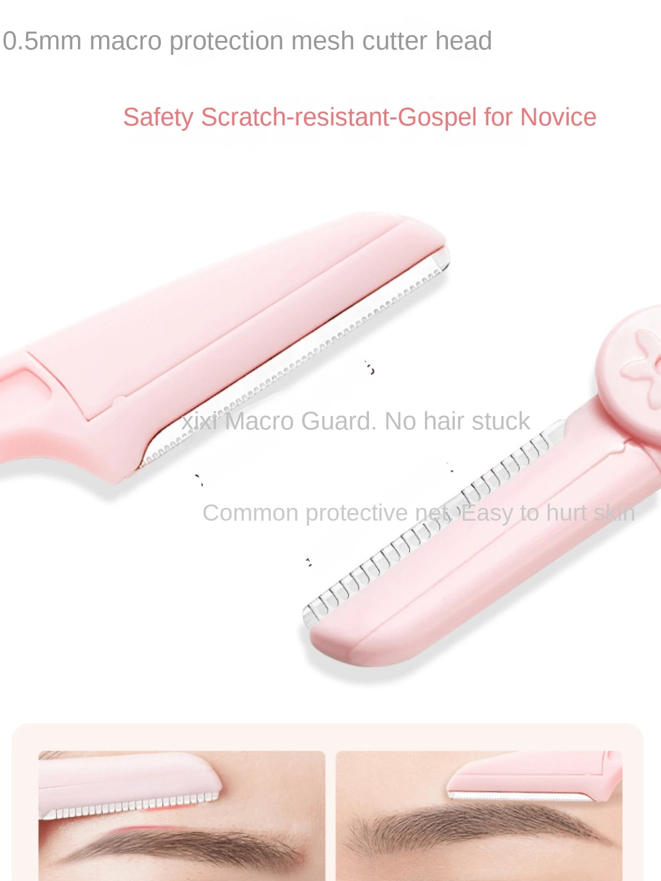 3pcs Portable Foldable Eyebrow Razor, Beginner-Friendly Safety Design, Stainless Steel, Anti-Scratch