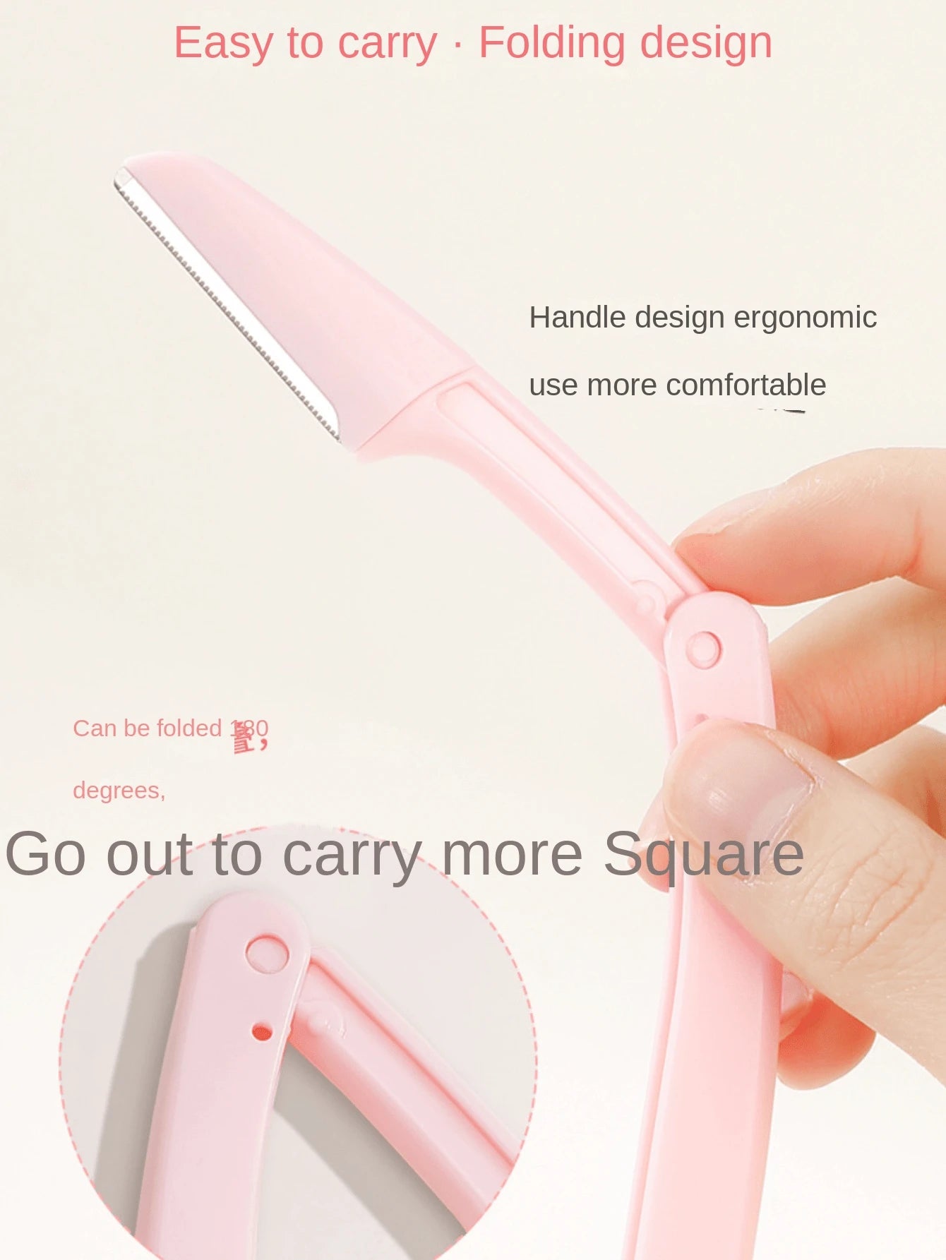 3pcs Portable Foldable Eyebrow Razor, Beginner-Friendly Safety Design, Stainless Steel, Anti-Scratch