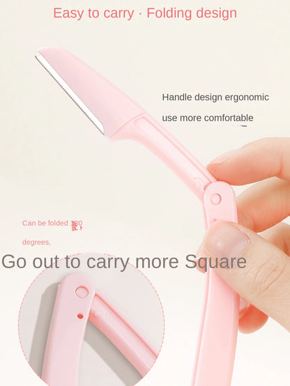 3pcs Portable Foldable Eyebrow Razor, Beginner-Friendly Safety Design, Stainless Steel, Anti-Scratch