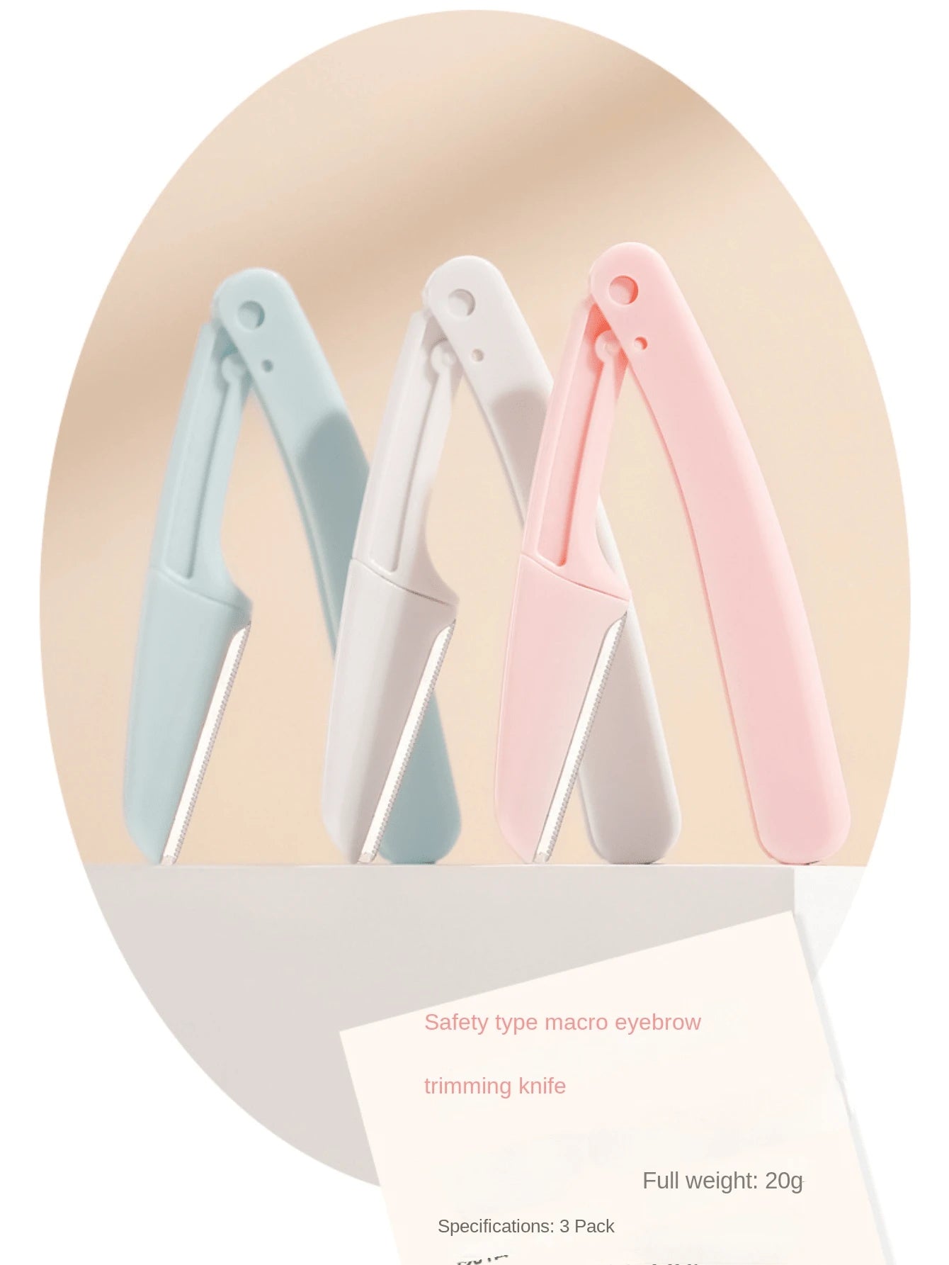 3pcs Portable Foldable Eyebrow Razor, Beginner-Friendly Safety Design, Stainless Steel, Anti-Scratch