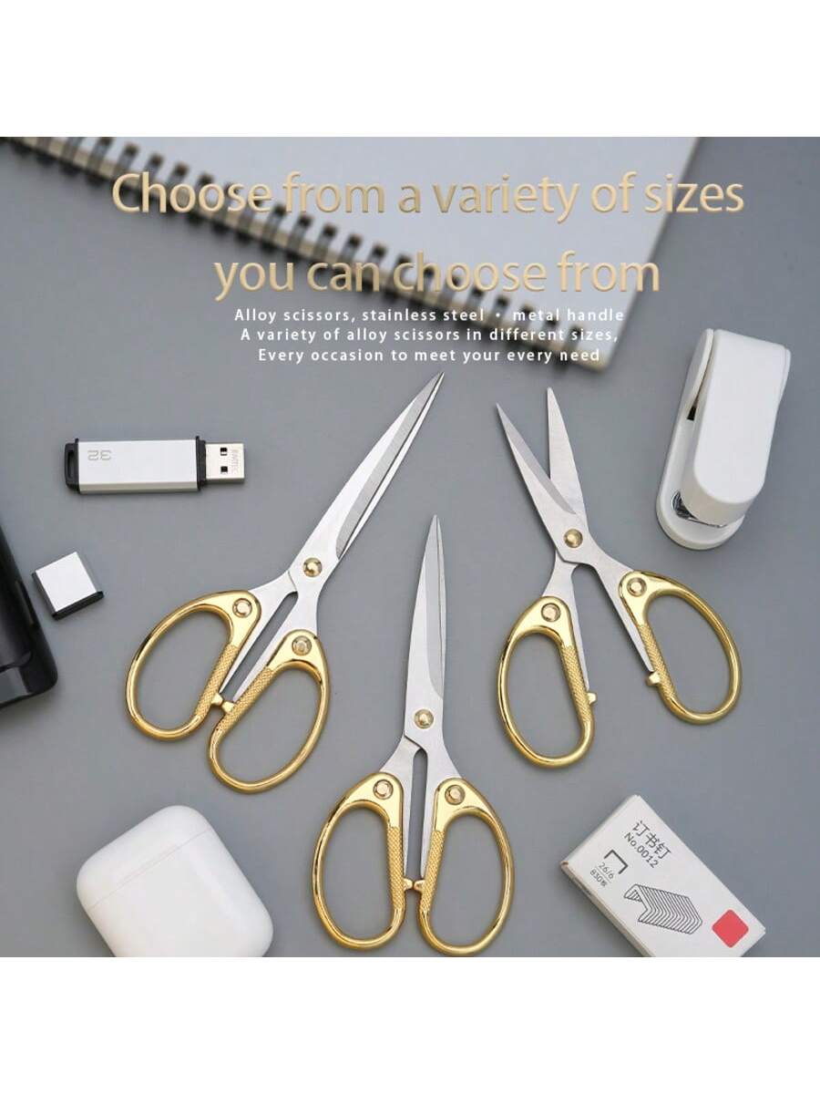 3pcs Scissors Set: 4.7", 5.3", 6" Ultra-Sharp Blades, Office Scissors, Multi-Purpose For Home, School, Sewing, Arts & Crafts