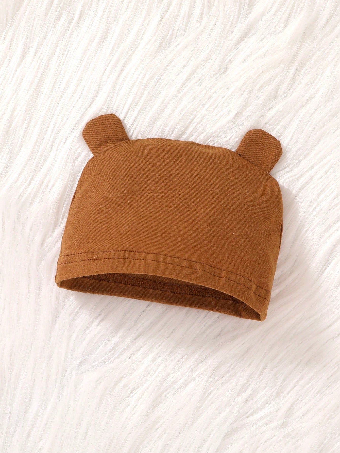 3pcs/Set, Baby Boy, Soft & Comfortable, Casual Fashionable Cute, Cartoon Bear Pattern Flocked Embroidery Asymmetric Button Contrast Color Romper Jumpsuit, 3D Hat & Bib, Baby Boy Clothing, Newborn Baby