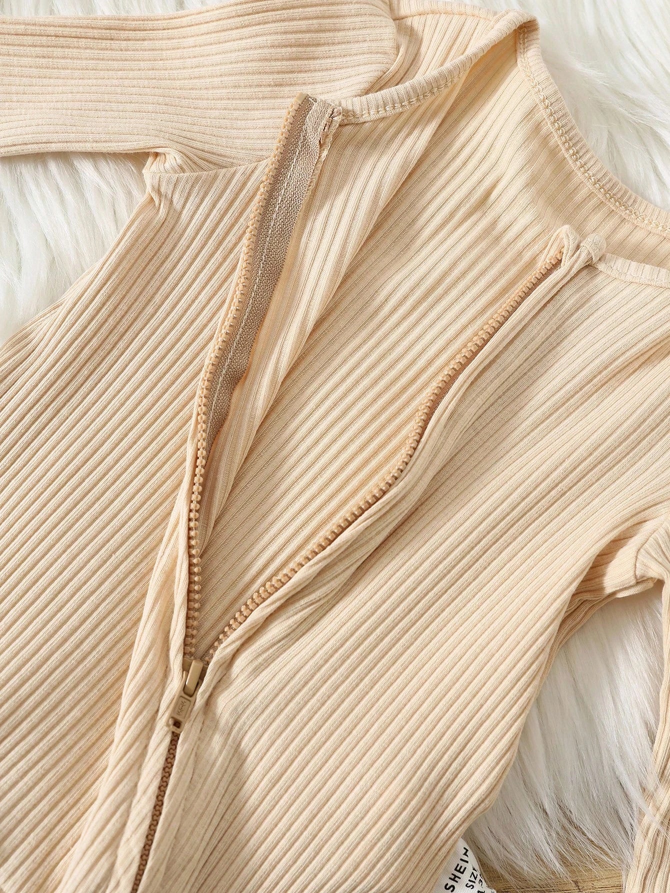 3pcs/Set Newborn Baby Boy Minimalist Comfortable Long Sleeve Round Neck Zipper Front Soft Knit Jumpsuit Fall Winter