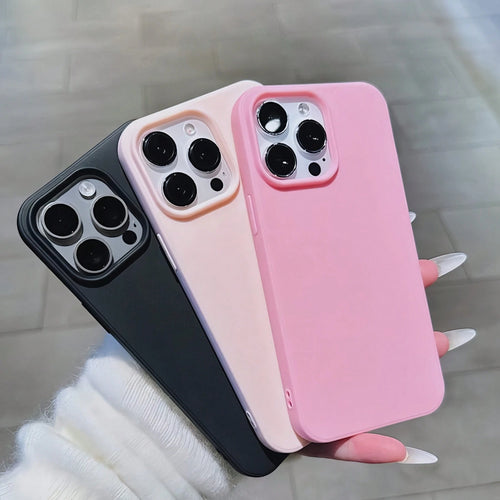 3pcs Solid Color Large Hole Matte Anti-Drop 3-Piece Set Phone Case Personalized Compatible With IPhone 16 Pro Max/17/16/15/14 Plus/13/12/11 Protective Shell Air
