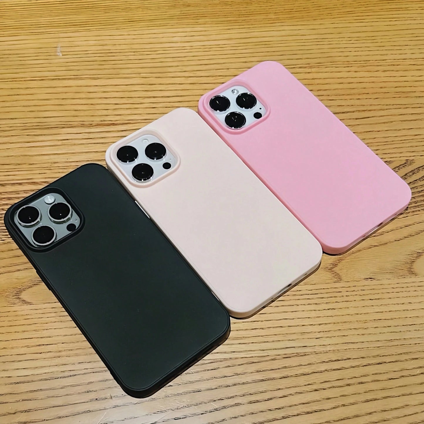 3pcs Solid Color Large Hole Matte Anti-Drop 3-Piece Set Phone Case Personalized Compatible With IPhone 16 Pro Max/17/16/15/14 Plus/13/12/11 Protective Shell Air