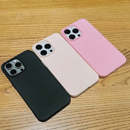 3pcs Solid Color Large Hole Matte Anti-Drop 3-Piece Set Phone Case Personalized Compatible With IPhone 16 Pro Max/17/16/15/14 Plus/13/12/11 Protective Shell Air