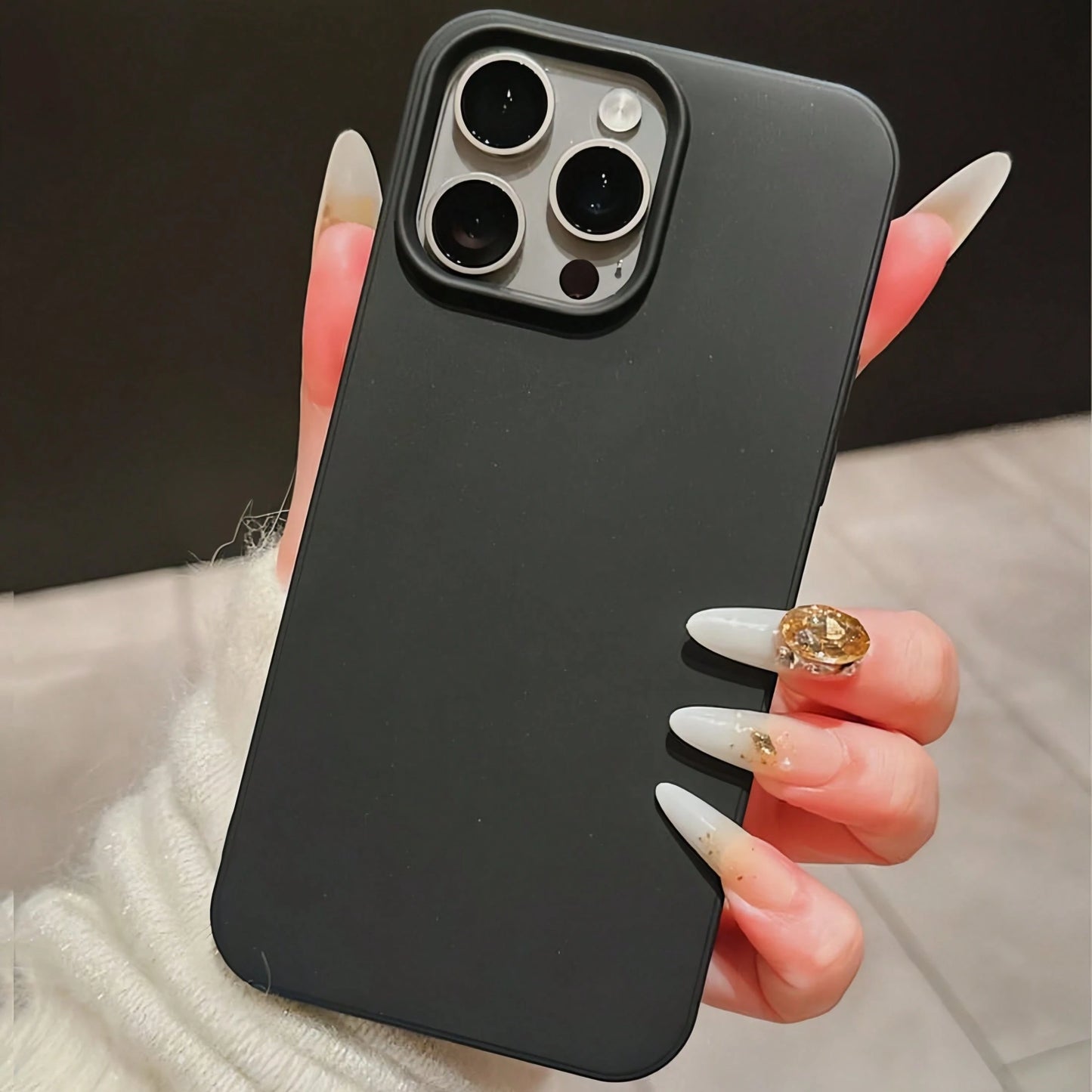 3pcs Solid Color Large Hole Matte Anti-Drop 3-Piece Set Phone Case Personalized Compatible With IPhone 16 Pro Max/17/16/15/14 Plus/13/12/11 Protective Shell Air