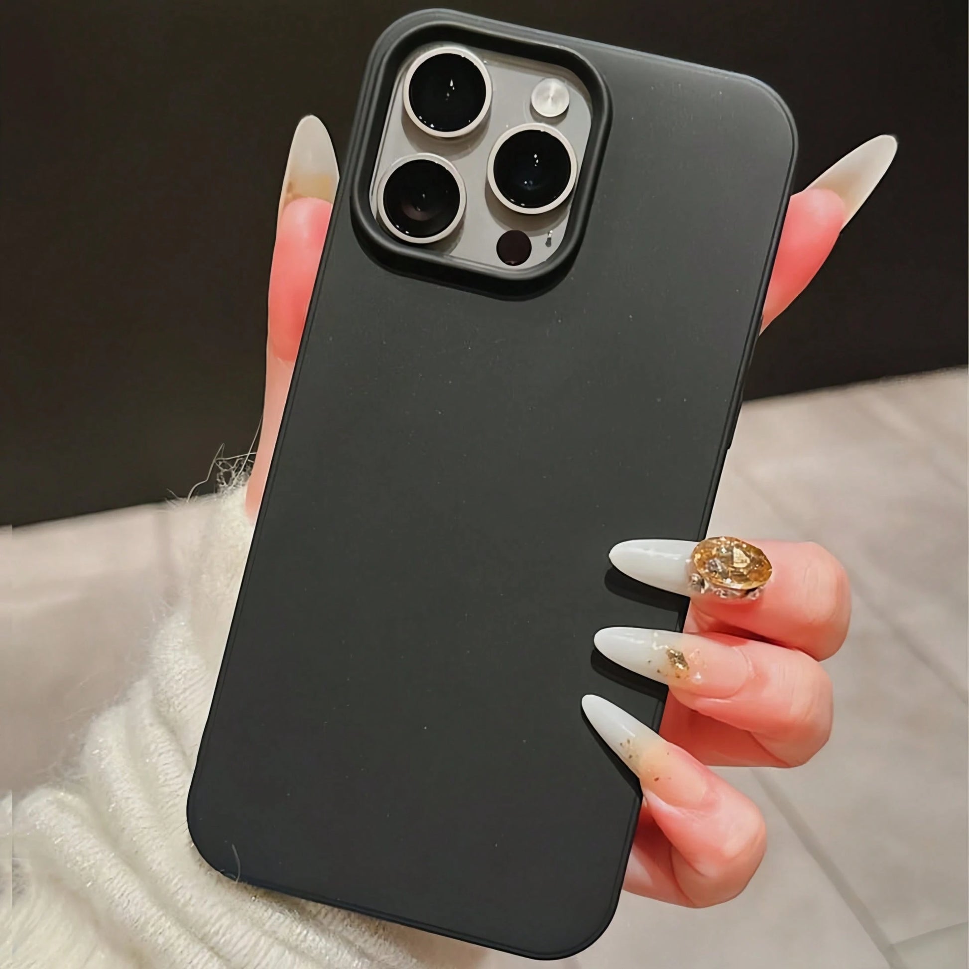 3pcs Solid Color Large Hole Matte Anti-Drop 3-Piece Set Phone Case Personalized Compatible With IPhone 16 Pro Max/17/16/15/14 Plus/13/12/11 Protective Shell Air