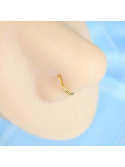 3Pcs Women Men Fake Piering Nose Ring Fashion D-Shape Punk Non Piercing Nose Clip Stainless Steel Perforation Septum Body Jewelry