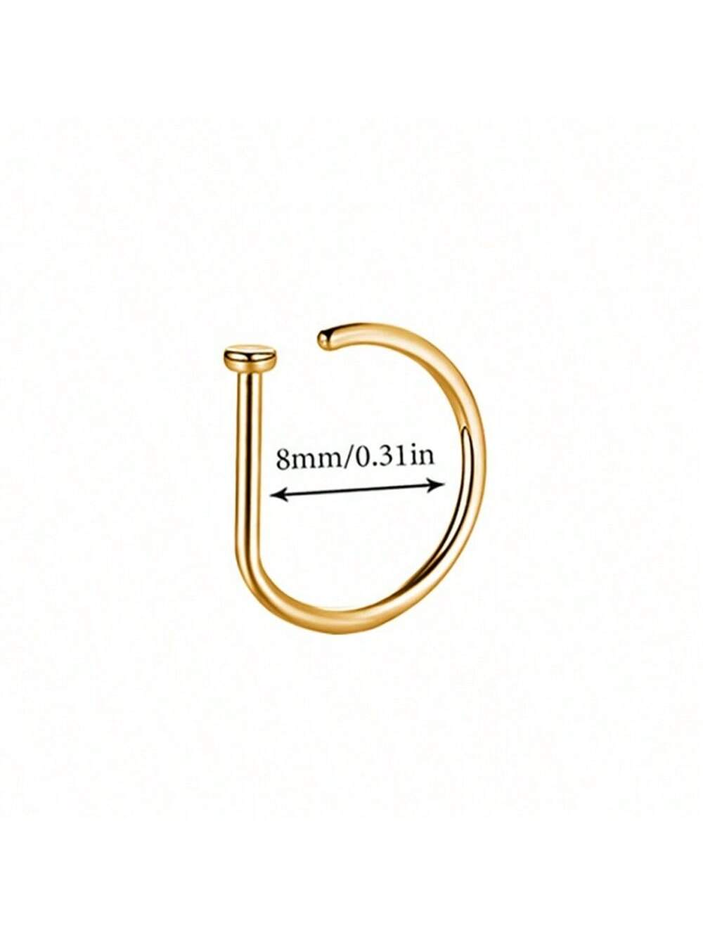 3Pcs Women Men Fake Piering Nose Ring Fashion D-Shape Punk Non Piercing Nose Clip Stainless Steel Perforation Septum Body Jewelry