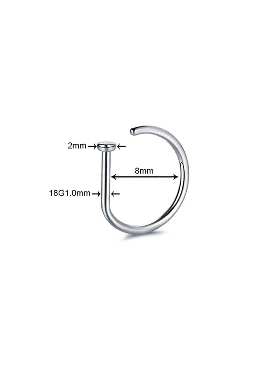 3Pcs Women Men Fake Piering Nose Ring Fashion D-Shape Punk Non Piercing Nose Clip Stainless Steel Perforation Septum Body Jewelry