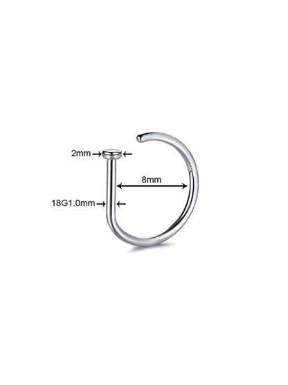 3Pcs Women Men Fake Piering Nose Ring Fashion D-Shape Punk Non Piercing Nose Clip Stainless Steel Perforation Septum Body Jewelry