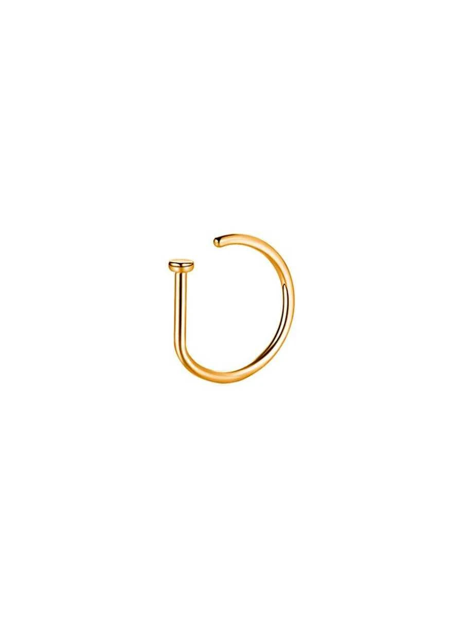 3Pcs Women Men Fake Piering Nose Ring Fashion D-Shape Punk Non Piercing Nose Clip Stainless Steel Perforation Septum Body Jewelry