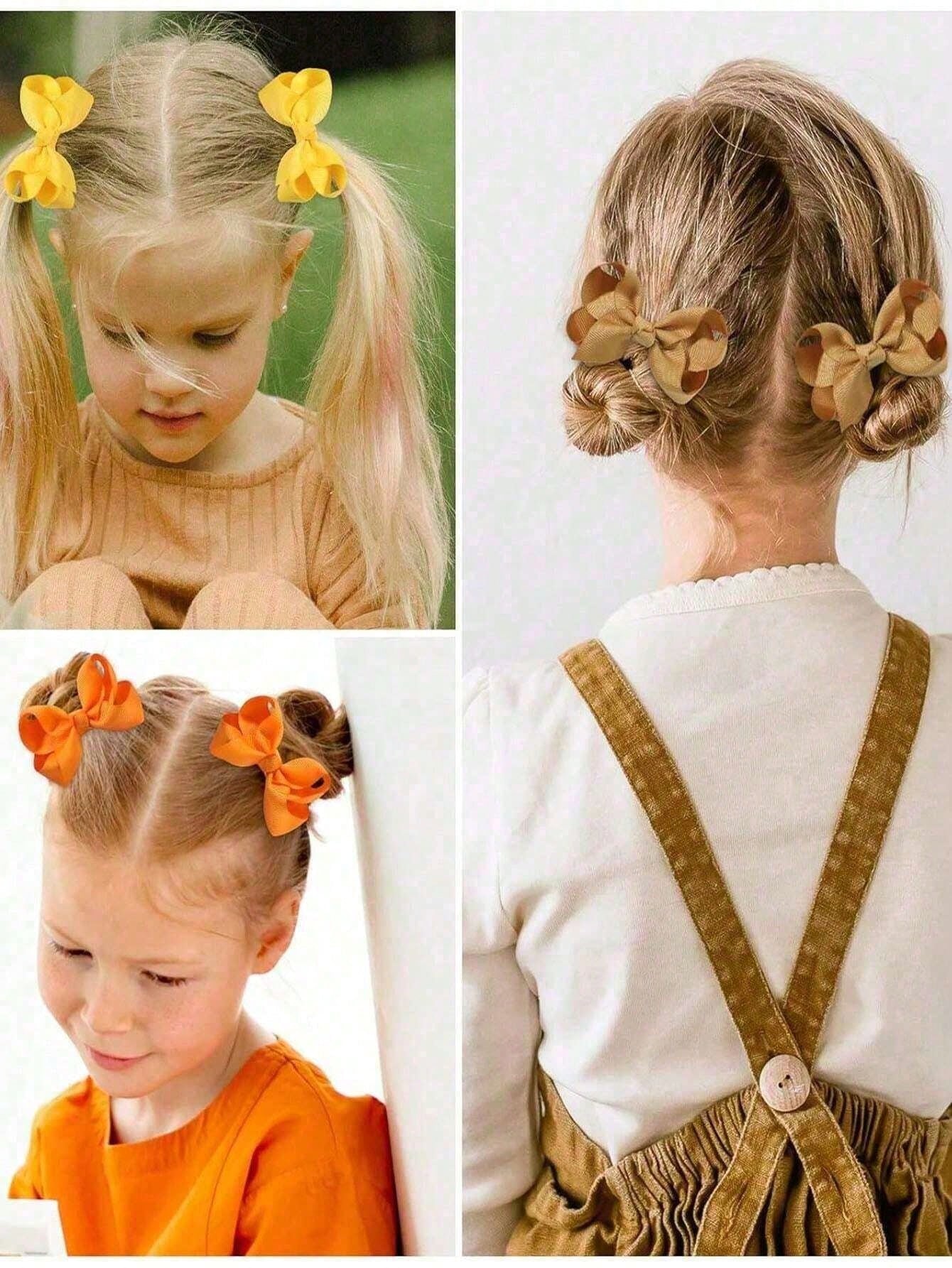 4/20/40/60pcs Random Color Satin Bow Hair Clips, Suitable For Girls, Toddlers, Children For Daily Wear And Holiday Gifts