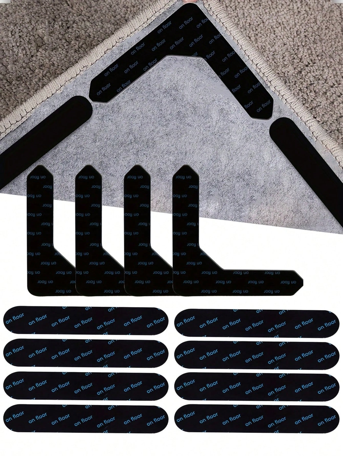 4/8/12/24pcs Non-Slip Carpet Pad Set- Double-Sided Self-Adhesive Washable Carpet Pad Suitable For Solid Wood Floors Bedroom Indoor Use