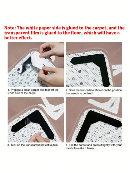 4/8/12/24pcs Non-Slip Carpet Pad Set- Double-Sided Self-Adhesive Washable Carpet Pad Suitable For Solid Wood Floors Bedroom Indoor Use