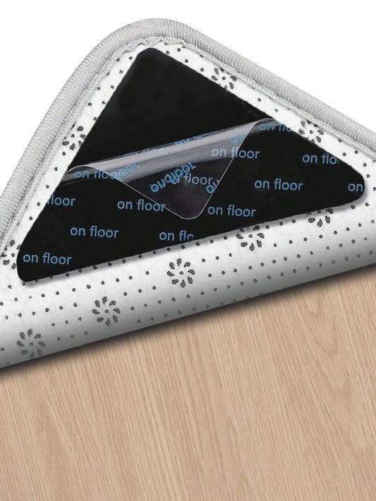 4/8/12pcs Large Washable Non-Slip Carpet Pads, Suitable For Hardwood Floors, Washable Carpet Tape, Double-Sided Sticky Carpet Pads, Durable PU Material, Ideal For Home Decor Carpet Laying, Hardwood Fl