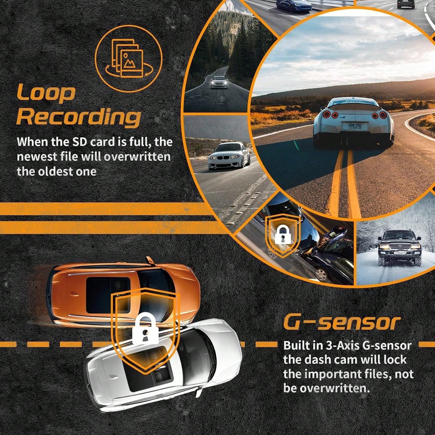 4-Channel Dash Cam, 360° Panoramic View, Front/Rear/Left/Right Recording, Equipped With 8 Infrared Night Vision Lights, Wide-Angle Lens, Loop Recording, G-Sensor, Parking Monitoring Function, Built-In