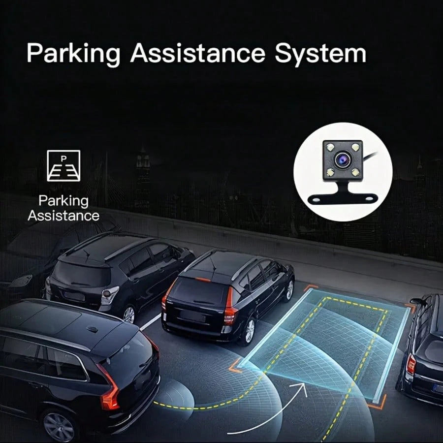 4-Channel Dash Cam, 360° Panoramic View, Front/Rear/Left/Right Recording, Equipped With 8 Infrared Night Vision Lights, Wide-Angle Lens, Loop Recording, G-Sensor, Parking Monitoring Function, Built-In