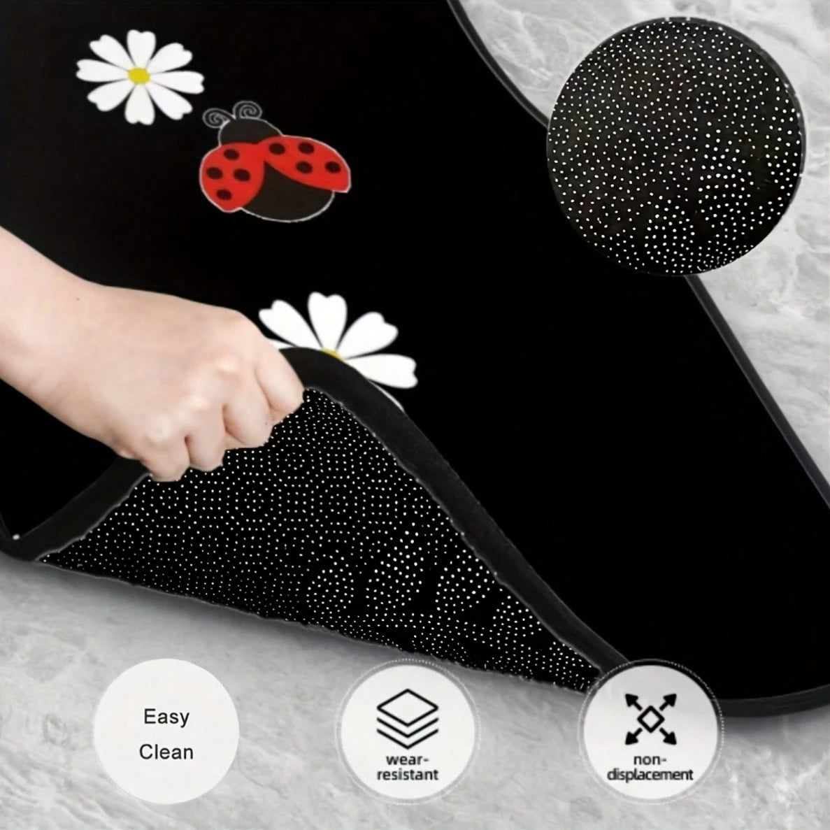4 Cute Seven-Hole Worm And Sunflower Print Car Mats- All-Weather Polyester Floor Mats Suitable For Cars, Trucks, And SUVs- Designed For Comfort, Durability, And Easy Cleaning- An Ideal Gift For Car