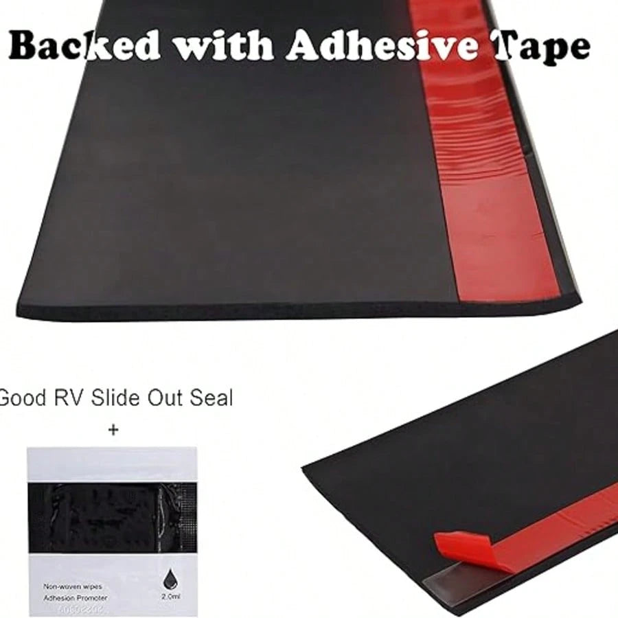 4 Inch RV Slide Out Seal, RV Slide Out Weather Stripping Wiper Seals With Adhesive Tape 30 Ft Truck Black Rubber Stripping For Keeping Out Noise And Weather, Camper Rubber Slide Out Seal