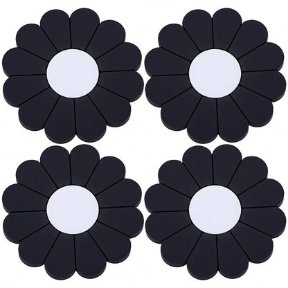 4-Pack Car Cup Holder Coaster Inserts, Daisy Shape, 2.75 Inch Non-Slip Silicone Cup Holder Insert, Universal Non-Slip Cup Holders, Car