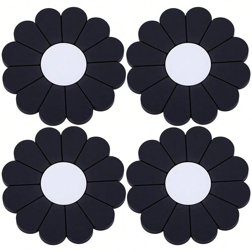 4-Pack Car Cup Holder Coaster Inserts, Daisy Shape, 2.75 Inch Non-Slip Silicone Cup Holder Insert, Universal Non-Slip Cup Holders, Car