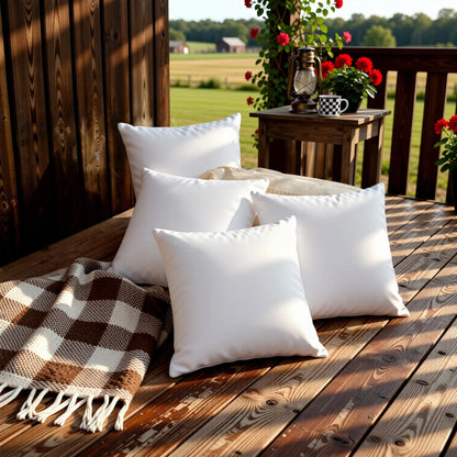 4-Piece White Pillow Core, Lightweight Down Instead Of Polyester Pillow, Sofa Cushion, Bed Pillow (4pc)