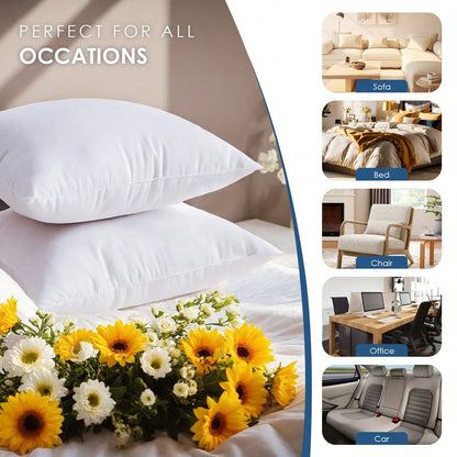 4-Piece White Pillow Core, Lightweight Down Instead Of Polyester Pillow, Sofa Cushion, Bed Pillow (4pc)