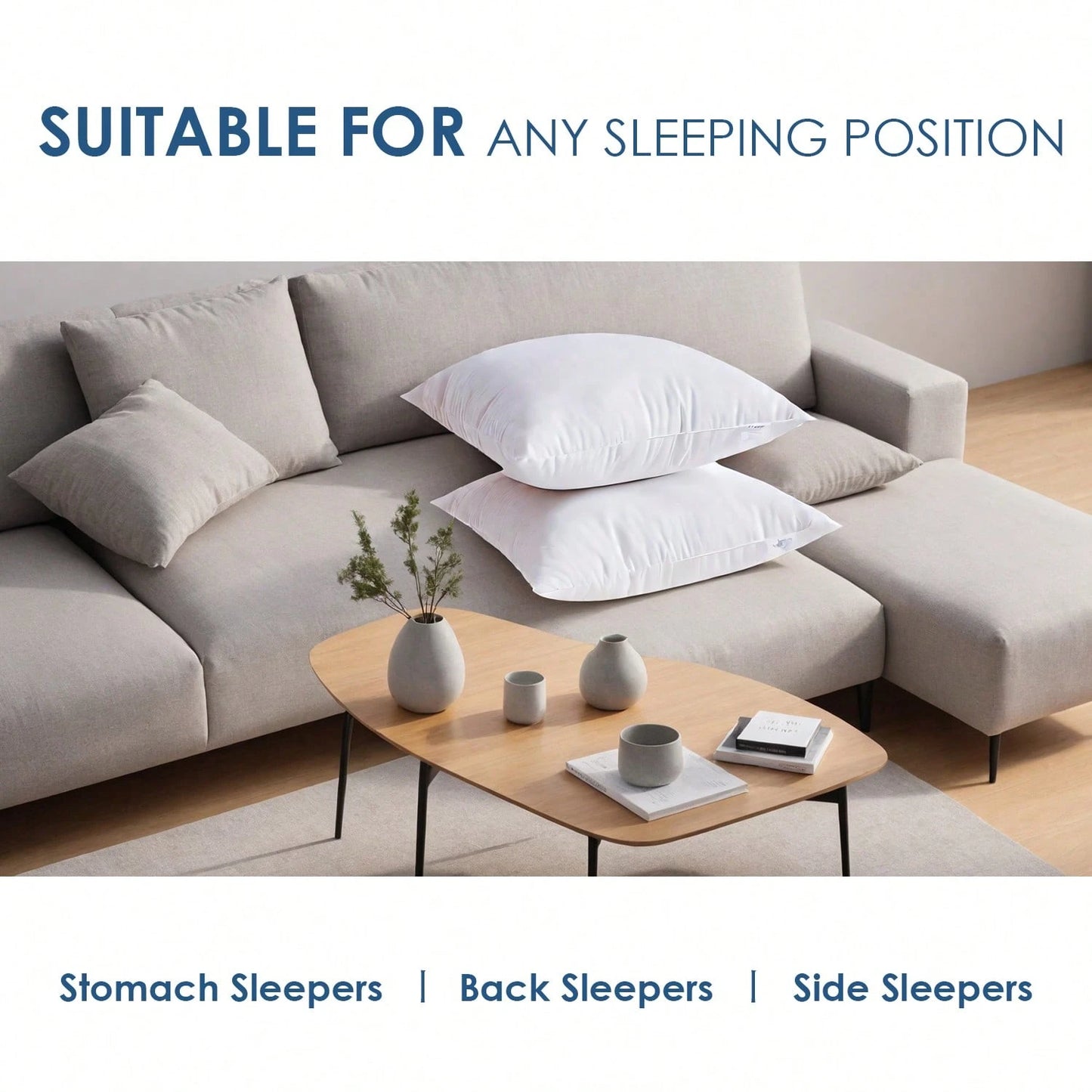 4-Piece White Pillow Core, Lightweight Down Instead Of Polyester Pillow, Sofa Cushion, Bed Pillow (4pc)