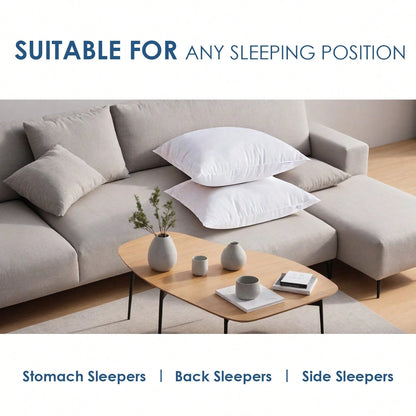 4-Piece White Pillow Core, Lightweight Down Instead Of Polyester Pillow, Sofa Cushion, Bed Pillow (4pc)