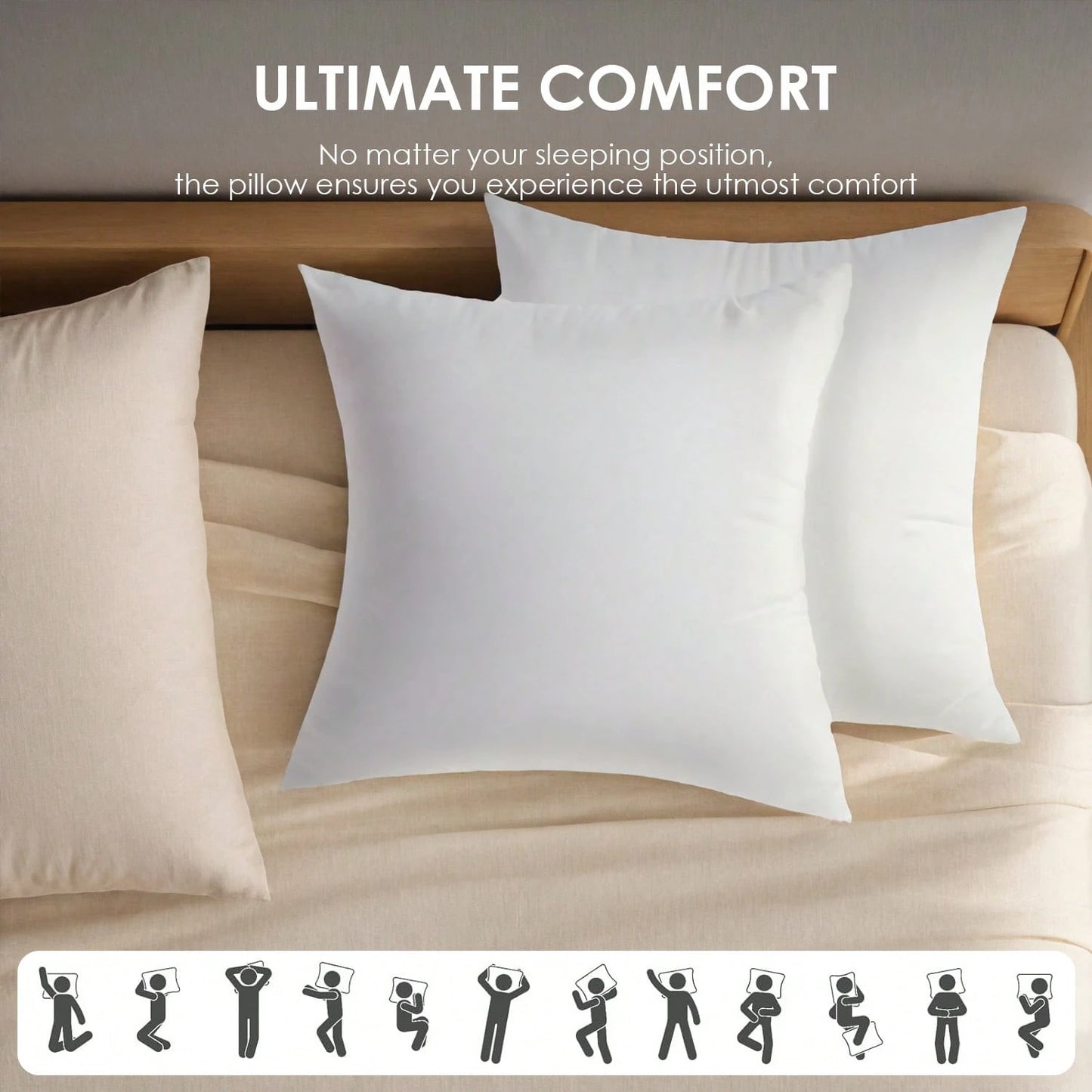 4-Piece White Pillow Core, Lightweight Down Instead Of Polyester Pillow, Sofa Cushion, Bed Pillow (4pc)