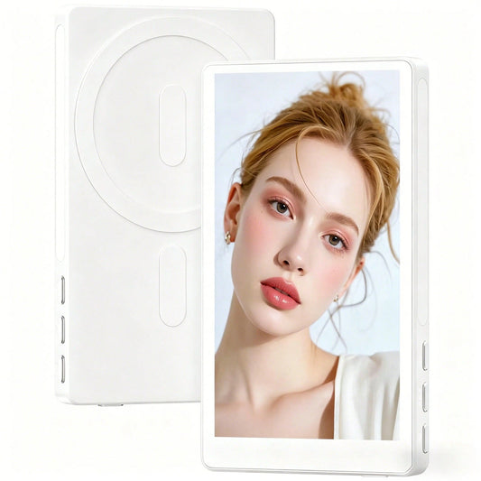 4." Selfie Monitor Screen Phone 17, 1080P Wireless Screen Mirroring Back Camera Monitor Phone, Magnetic Selfie Screen With 100ft Remote For Vlog Snaplylens For Phone, Android, Pink 1600mAh Battery